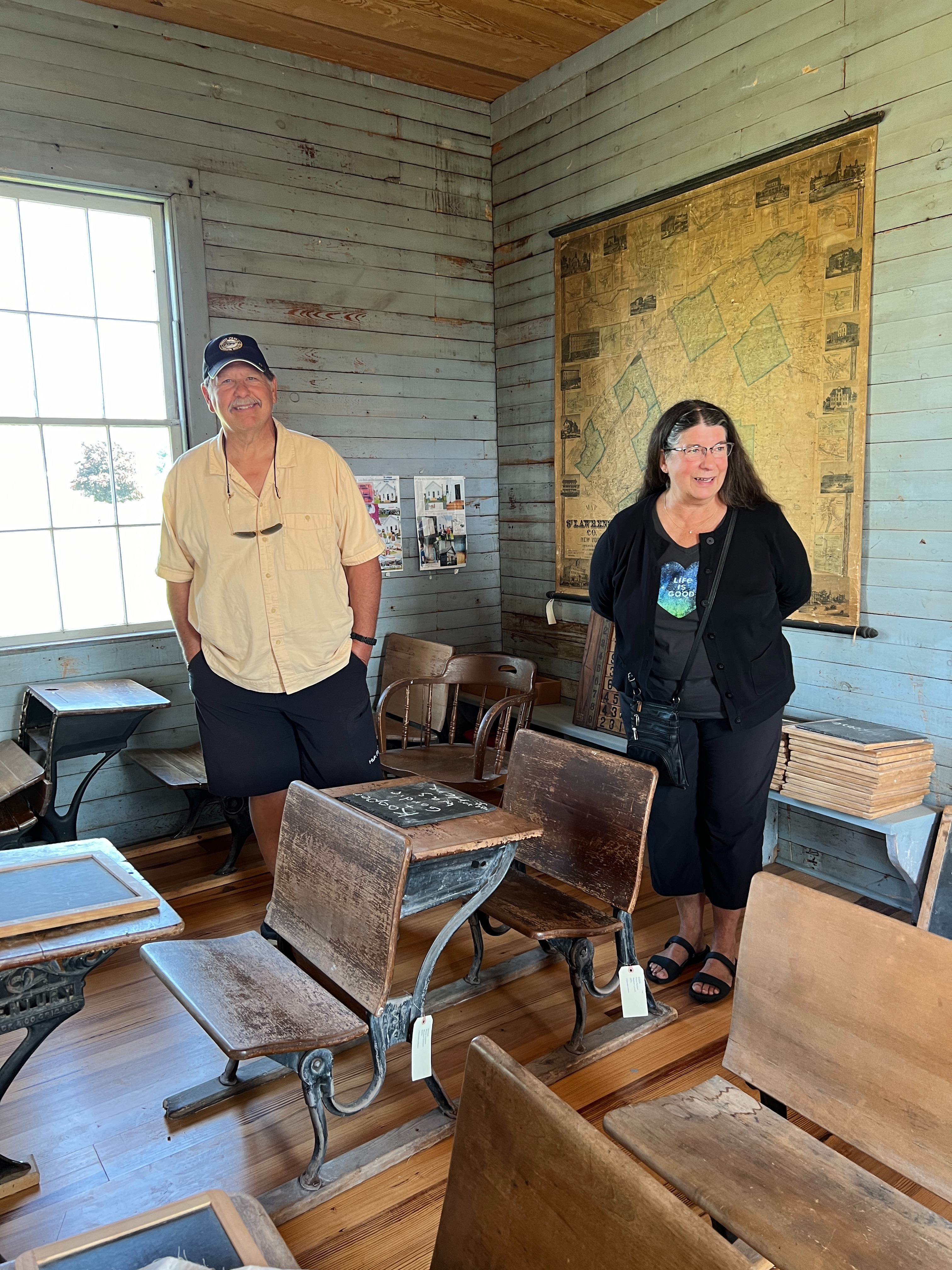 Tony and Sarah in the School house